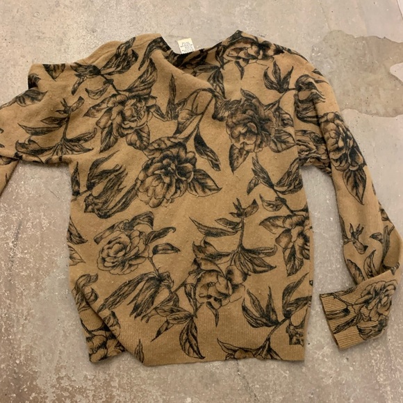Vintage Rena Rowan lambs wool angora Floral Print Sweater - Picture 2 of 3